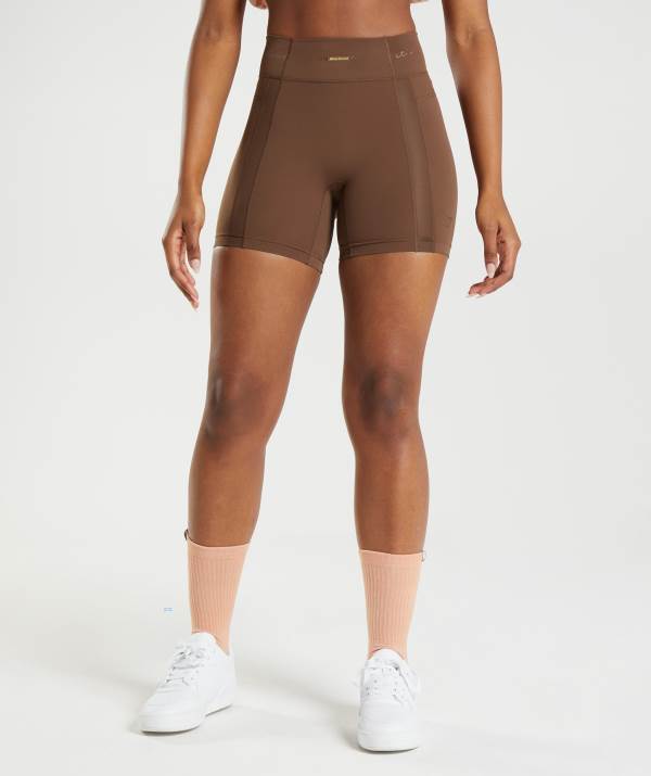 Damske Šortky Gymshark Whitney Mesh Hnede | CK0183792